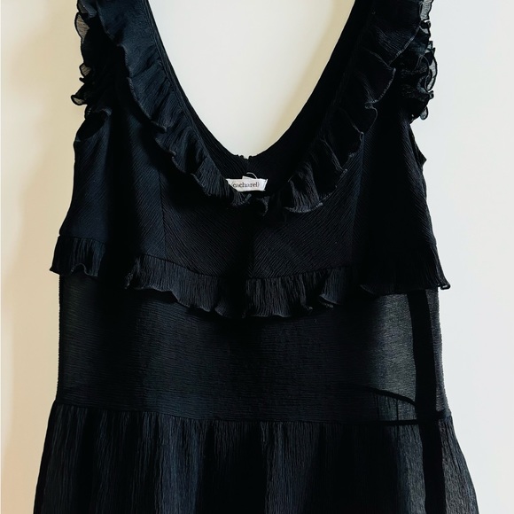 ❤️ VINTAGE CACHAREL 36 4 SEMI SHEER BLACK TIERED RUFFLE SILK CREPE DESIGNER TOP - Picture 10 of 13